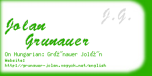 jolan grunauer business card